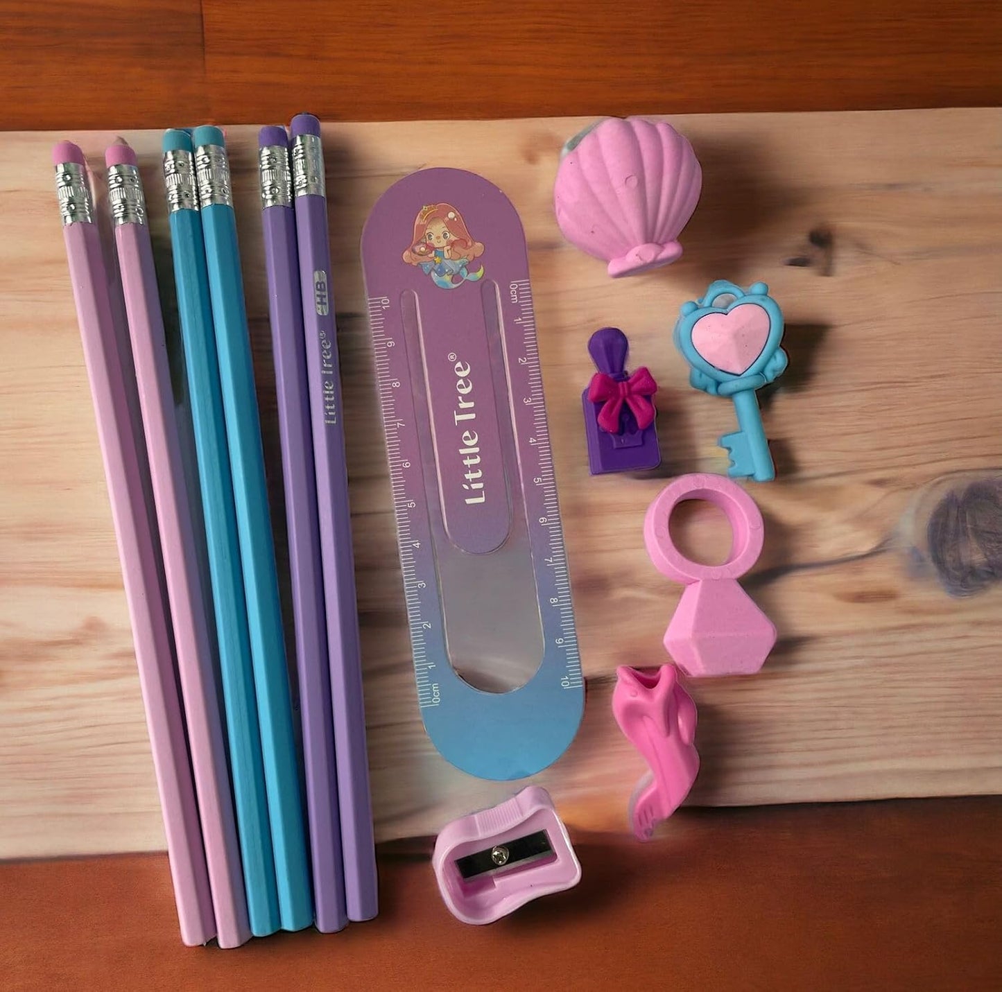 Pencil Stationary Gift Set Kit for School Childrens & Kids, Pack of 13 Stationery Items, Return Gift Pack (Ocean Princess)