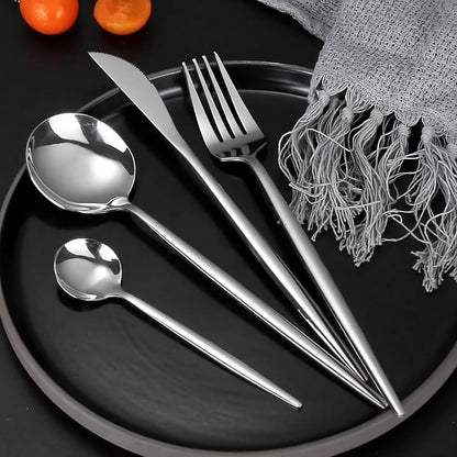 24 Piece Sterling Silver Stainless Steel Cutlery Set
