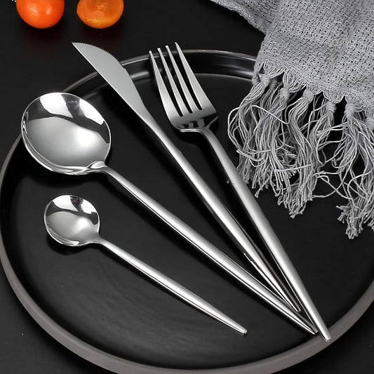 24 Piece Sterling Silver Stainless Steel Cutlery Set