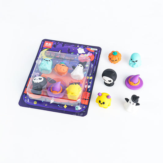 (PACK OF 2 )New Creative Student Halloween Gift Eraser Set School Stationery Cute Ghost Eraser Set Supplies