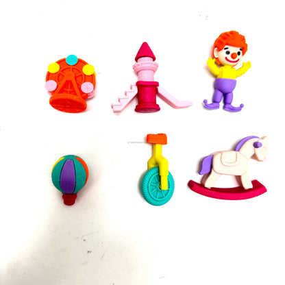 ( PACK OF 2)Creative Cartoon Cute Shape Detachable Eraser School Pencil Erasers for Children