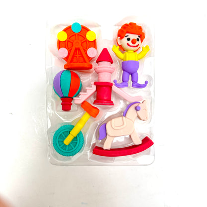 ( PACK OF 2)Creative Cartoon Cute Shape Detachable Eraser School Pencil Erasers for Children
