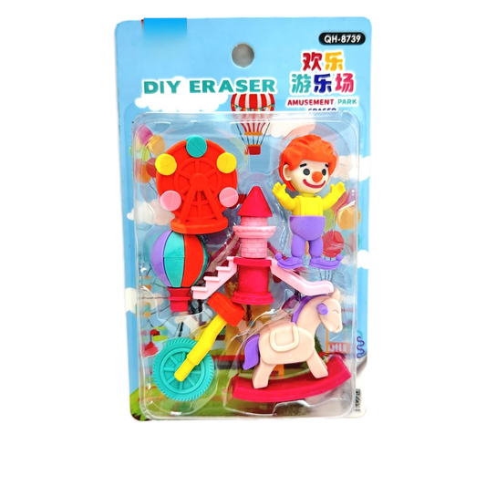 ( PACK OF 2)Creative Cartoon Cute Shape Detachable Eraser School Pencil Erasers for Children