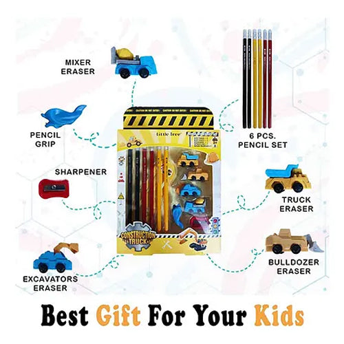 Pencil Set Colorful HB Pencils with Sharpener and Erasers for Drawing Pencil  (Multicolor)